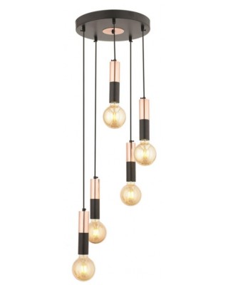 METAL BLACK PAINTED COPPER AND ANTIQUE COLOR PLATED CHANDELIER 40 CM DIAMETER LOAD: 160 CM